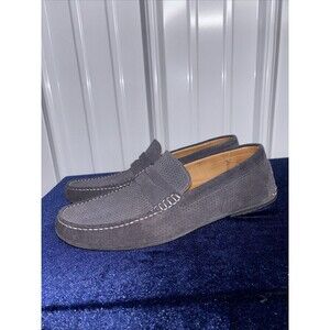 Flag Ltd Mens Gray Perforated Suede Loafers Size 10.5